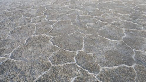 دانلود عکس بافت پس زمینه زمین ترک طبیعت در دریاچه نمک زمرد چین