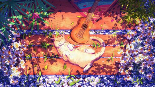 دانلود والپیپرهای هنر دیجیتال آرت استیشن گربه گل یوکلل