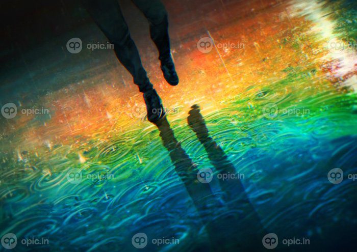 دانلود والپیپرهای دیجیتال هنر فانتزی آثار هنری کاراکترهای اصلی انعکاس رنگین کمان باران در حال اجرا