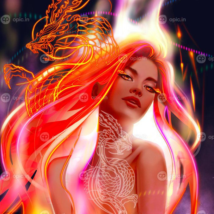 دانلود والپیپرهای دیجیتالی آثار هنری دیجیتال رندر زنان در حال نگاه کردن به بیننده هنر فانتزی دختر مو قرمز موی بلند اژدها فانتزی