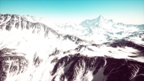 دانلود عکس نمای کوهستانی پانوراما از قله های پوشیده از برف و یخچال های طبیعی