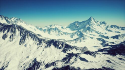 دانلود عکس نمای پانوراما از پیست اسکی با کوه