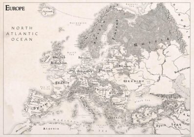دانلود والپیپرهای نقشه اروپا جغرافیای ارباب حلقه ها تک رنگ