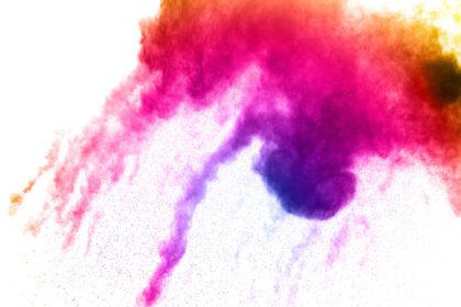 دانلود عکس حرکت انجماد ذرات رنگارنگ غبار روی سفید