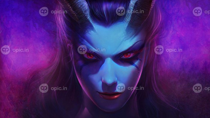 دانلود والپیپر تصویر زنانه هنر فانتزی Dota Queen of Pain تاریکی