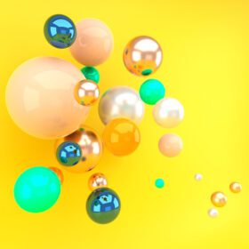 دانلود عکس توپ های تزئینی چند رنگ تصویر انتزاعی سه بعدی