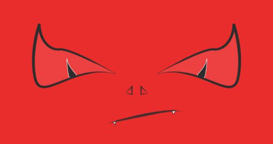 دانلود والپیپر مینیمالیسم قرمز شیطان چشم ساده پس زمینه ساده کارتونی هنر دیجیتال