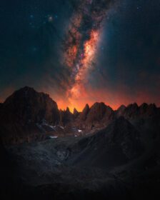دانلود والپیپر عکاسی شب طبیعت ستاره های کهکشان راه شیری