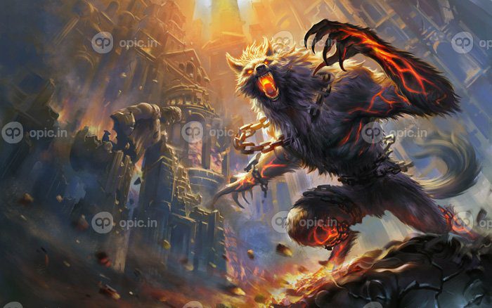 دانلود والپیپر Smite Werewolf castle ART