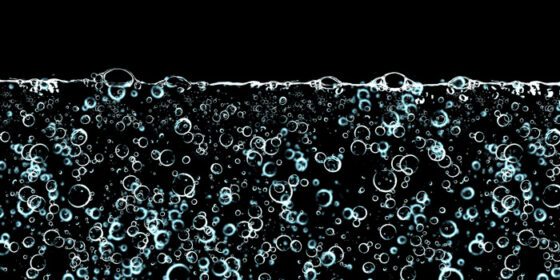 دانلود عکس حباب های زیر آب در پس زمینه مشکی تصویر سه بعدی