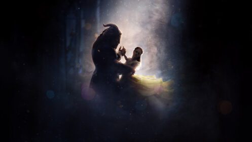 دانلود والپیپر زنان فضای رقص شبانه لباس زرد مینوتور اسطوره زیبایی و هیولا تاریکی نور اسکرین شات جو فضای بیرونی زمین