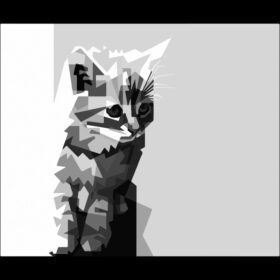 تصویر برداری یک گربه در نسخه پاپ آرت
