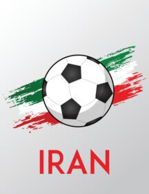 وکتور پرچم ایران با افکت قلم مو برای طرفداران فوتبال