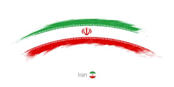 وکتور پرچم ایران در خط قلم مو گرانج گرد