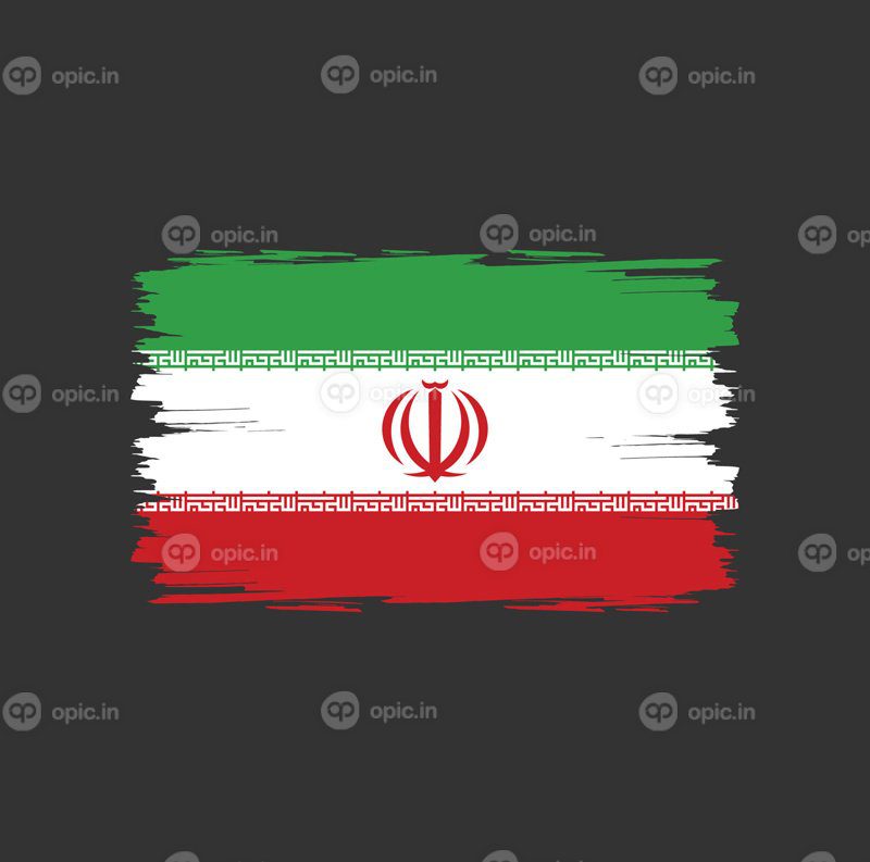 وکتور پرچم ایران با سبک قلم مو آبرنگ