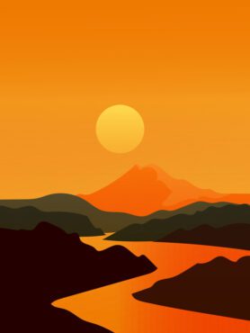وکتور زیبای کوه تپه silhouettes وکتور چشم انداز