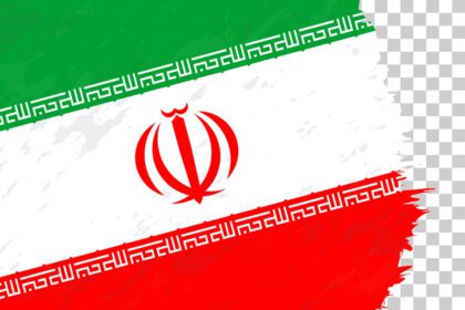 وکتور انتزاعی افقی گرانج براش پرچم ایران بر روی