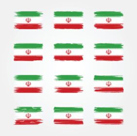 وکتور پرچم ایران مجموعه قلم مو پرچم ملی