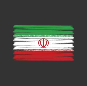 وکتور پرچم ایران ضربه قلم مو پرچم ملی