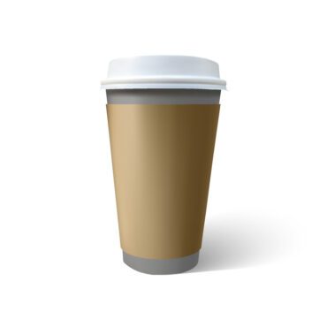 وکتور ماکت فنجان قهوه جدا شده بر روی پس‌زمینه سفید eps