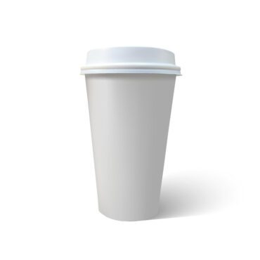 وکتور ماکت فنجان قهوه جدا شده بر روی پس‌زمینه سفید eps