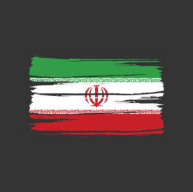وکتور ضربه قلم مو پرچم ایران