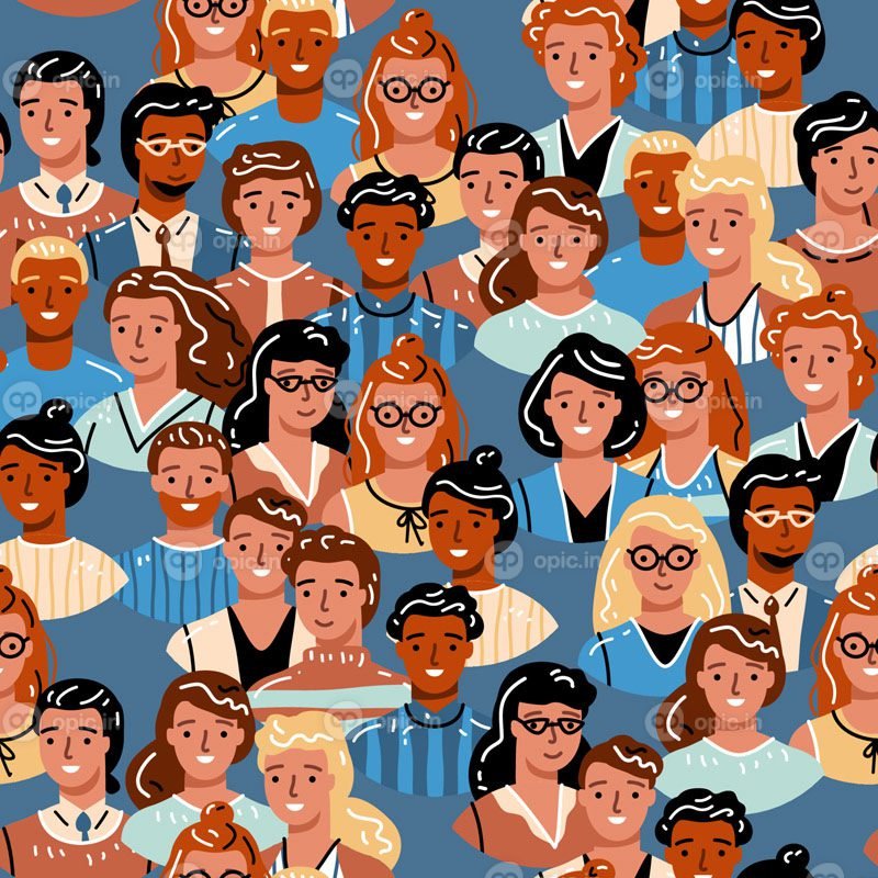 وکتور افراد آواتار الگوی بدون درز پرتره های مختلف جدا شده است