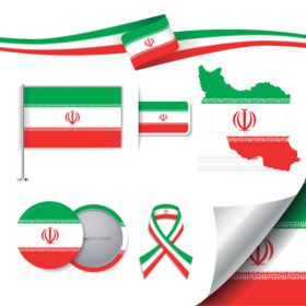 وکتور پرچم ایران با عناصر