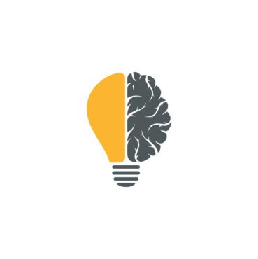 وکتور نماد لامپ مغز طراحی نماد ایده خلاقانه طرح های لوگو