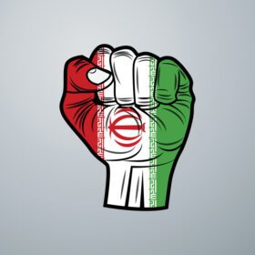 وکتور پرچم ایران با طرح دست