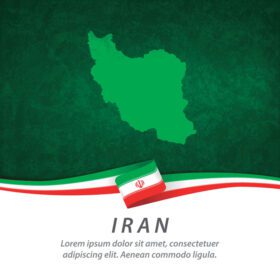 وکتور پرچم ایران با نقشه