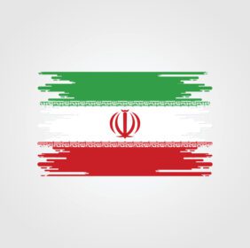 وکتور پرچم ایران با طرح براش آبرنگ