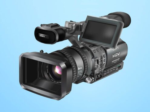فناوری برداری و دستگاه فیلم برداری از یک دوربین حرفه ای تصویر دقیق از یک دوربین بزرگ توسط سونی بسیاری از دکمه ها و کنترل لنز براق و سطوح پلاستیکی واقعی وکتور رایگان برای