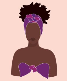 پوستر وکتور پرتره زن آفریقایی با مدل موی شیک دختر سیاه پوست