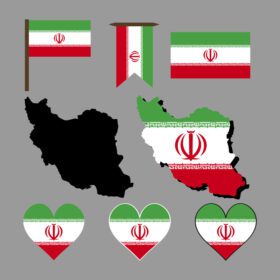 وکتور نقشه ایران و تصویر برداری پرچم ایران