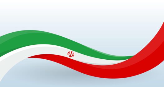 وکتور ایران در حال اهتزاز پرچم ملی طرح شکل مدرن غیر معمول