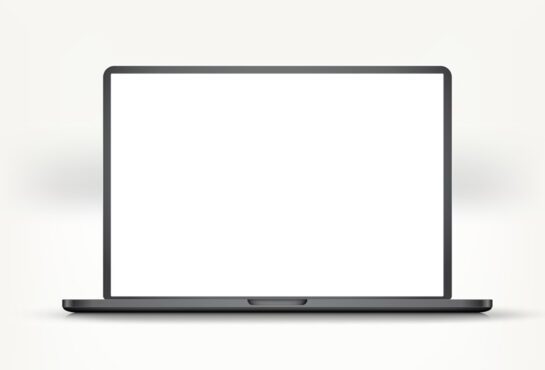 وکتور لپ تاپ مشکی مدرن با ماکت وکتور سه بعدی صفحه نمایش خالی برای