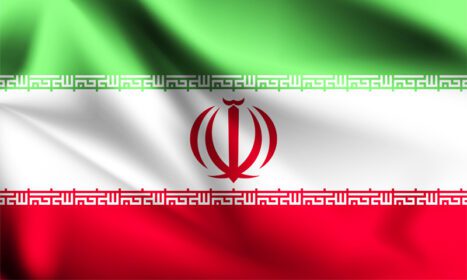 وکتور پرچم سه بعدی ایران با موج هایی که با باد به اهتزاز در می آیند
