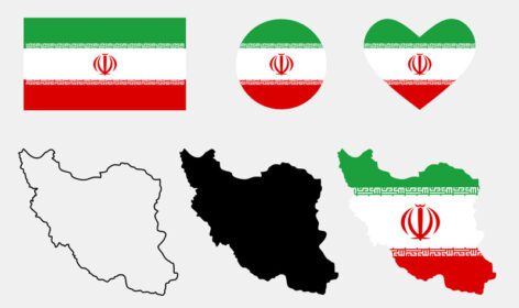 وکتور مجموعه آیکون نقشه جمهوری اسلامی ایران