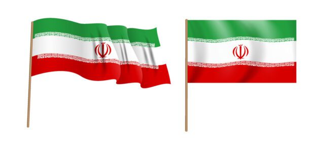 وکتور ناتورالیستی اهتزاز پرچم جمهوری اسلامی ایران