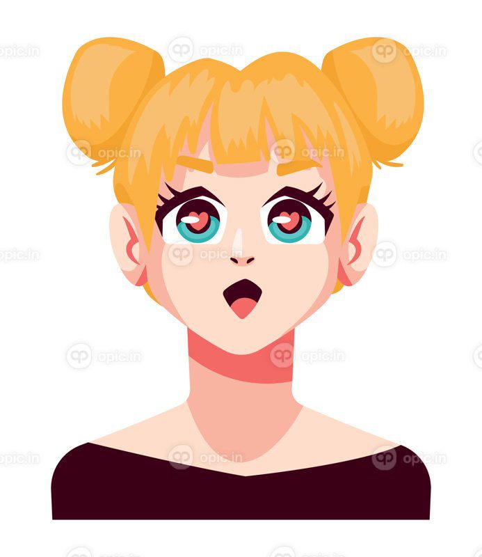 وکتور سبک انیمه دختر بلوند
