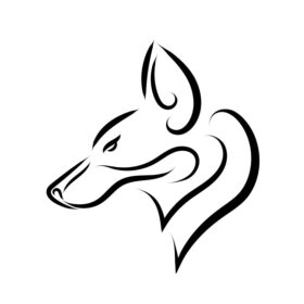 وکتور خط سیاه و سفید هنر سر روباه استفاده مناسب برای نماد نماد طلسم نماد نماد طرح تی شرت تاتو لوگو یا هر طرحی که می خواهید