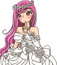 وکتور کارتونی پرنسس لباس عروسی زیبا کاوائی