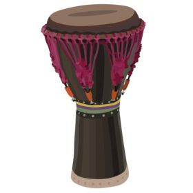 وکتور djembe طبل آلات موسیقی آفریقایی طرح جدا شده