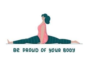 پوستر به بدن شما با اندام مثبت در حال انجام دادن زن افتخار کنید