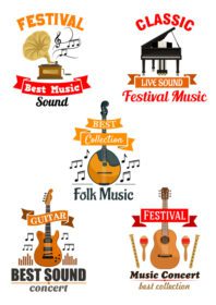 نمادها و نمادهای وکتور برای کنسرت جشنواره موسیقی
