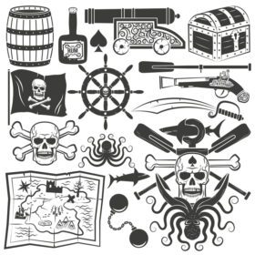 وکتور اشیاء بسته نرم افزاری برای طراحی لوگوی دزدان دریایی