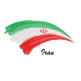 وکتور نقاشی آبرنگ پرچم ایران تصویر ضربه قلم مو