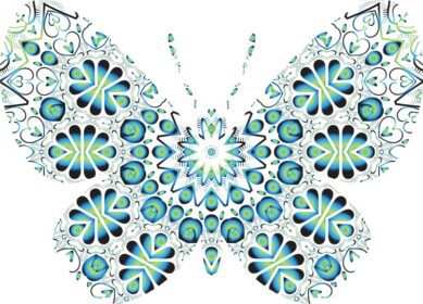 وکتور پروانه زینتی ماندالا با دست کشیده شده تصویر برداری