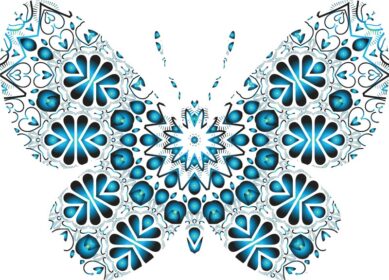 وکتور پروانه زینتی ماندالا با دست کشیده شده تصویر برداری